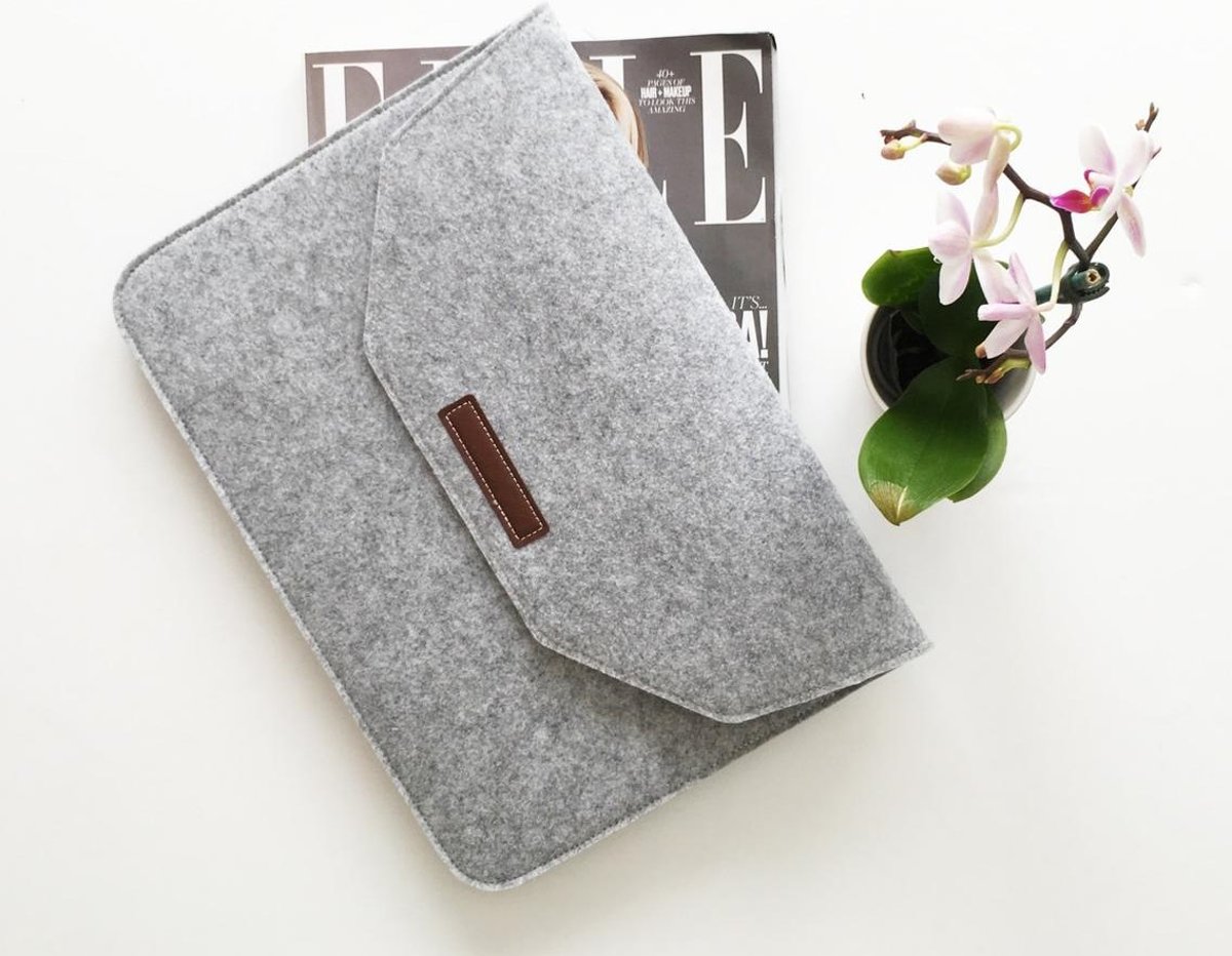 Vilten Soft Sleeve Voor de Apple Macbook Air / Pro (Retina) 15 - 15.4 Inch | Laptop hoes | Grijs